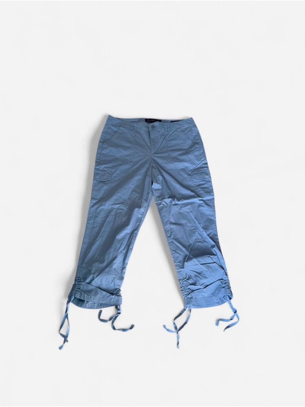 Gloria Vanderbilt Light Blue Drawstring Hem Capris